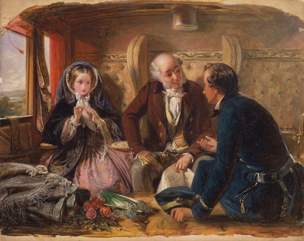First Class—The Meeting. "And at first meeting loved." [1854, Royal Academy of Arts, London, exhibition catalogue] 作者 亚伯拉罕·所罗门
