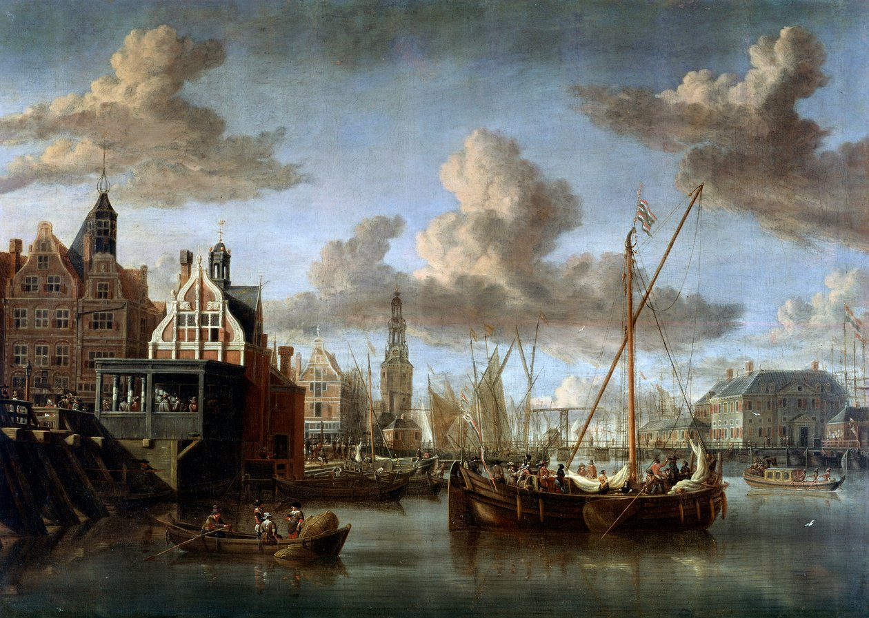 亚伯拉罕·斯托克 (Abraham Storck) 的阿姆斯特丹港 (1635-1710) 绘画 作者 亚伯拉罕·斯托克