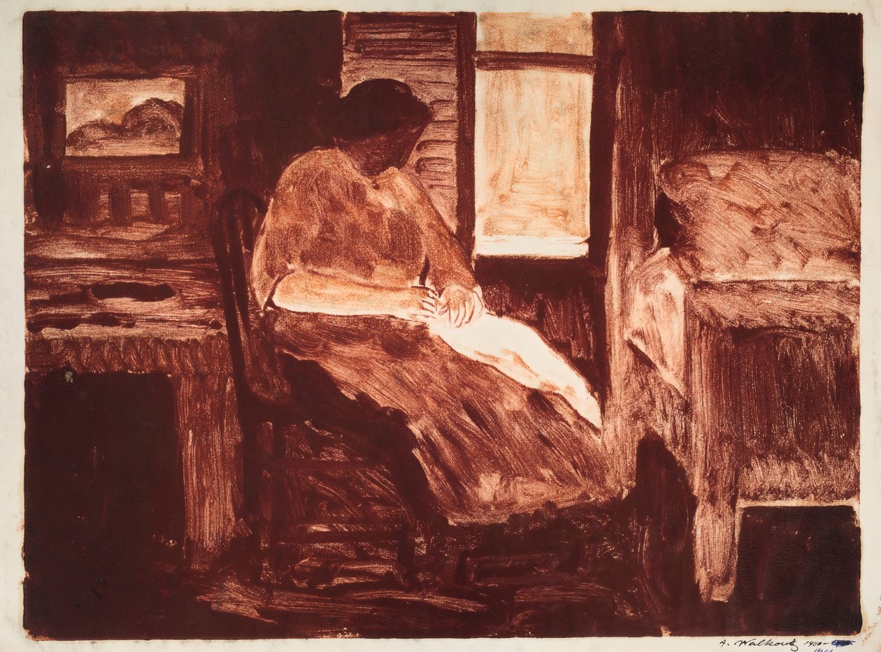 人物素描，1900-1908。 作者 亚伯拉罕·沃科维茨
