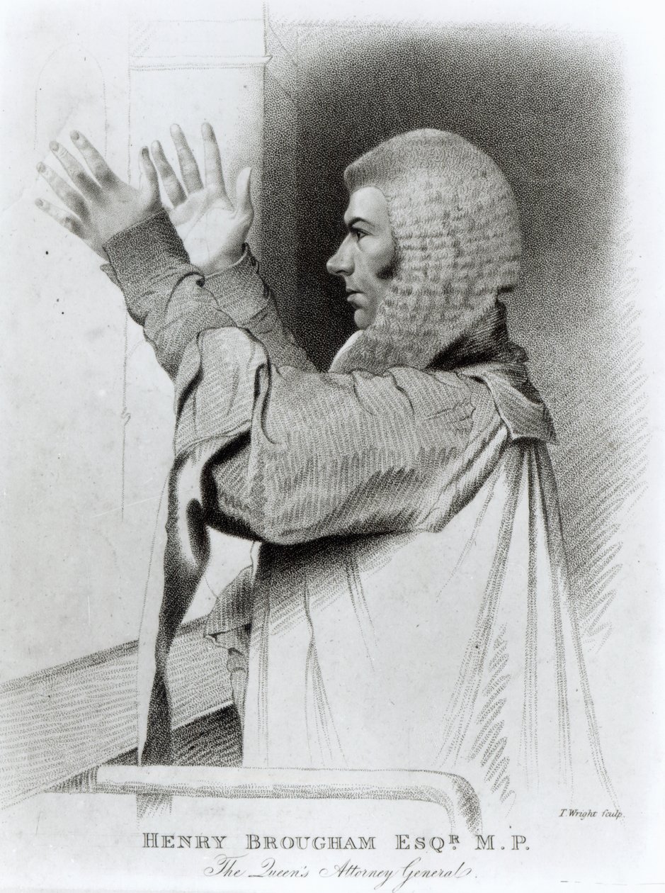 1821年由T.Wright雕刻的女王检察长Henry Brougham Esq议员 作者 亚伯拉罕·维维尔