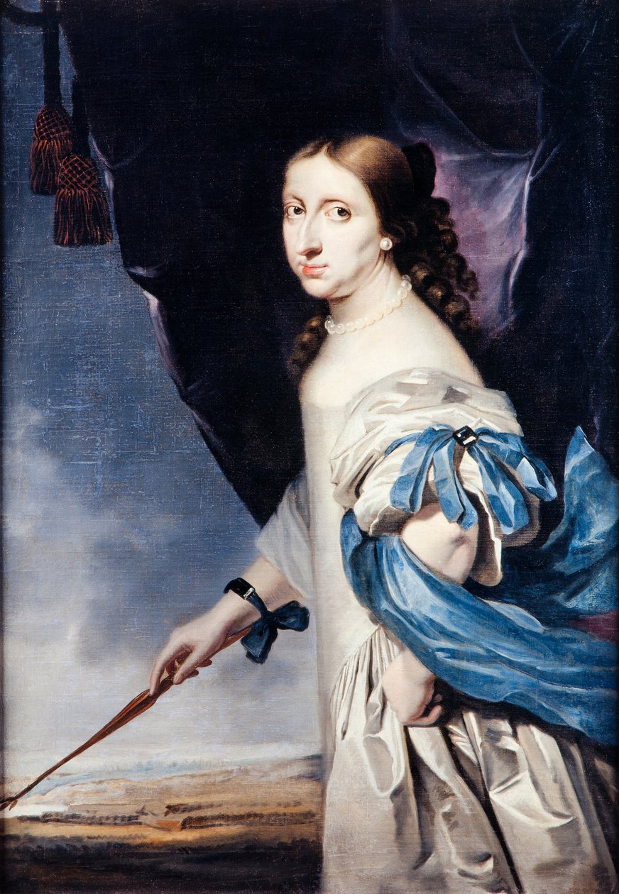瑞典女王克里斯蒂娜女王肖像1626-1689，1661年 作者 亚伯拉罕·沃克特斯