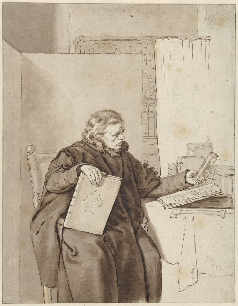 Portret van een oude man in een studeervertrek 作者 亚伯拉罕·范·斯特赖 (I)