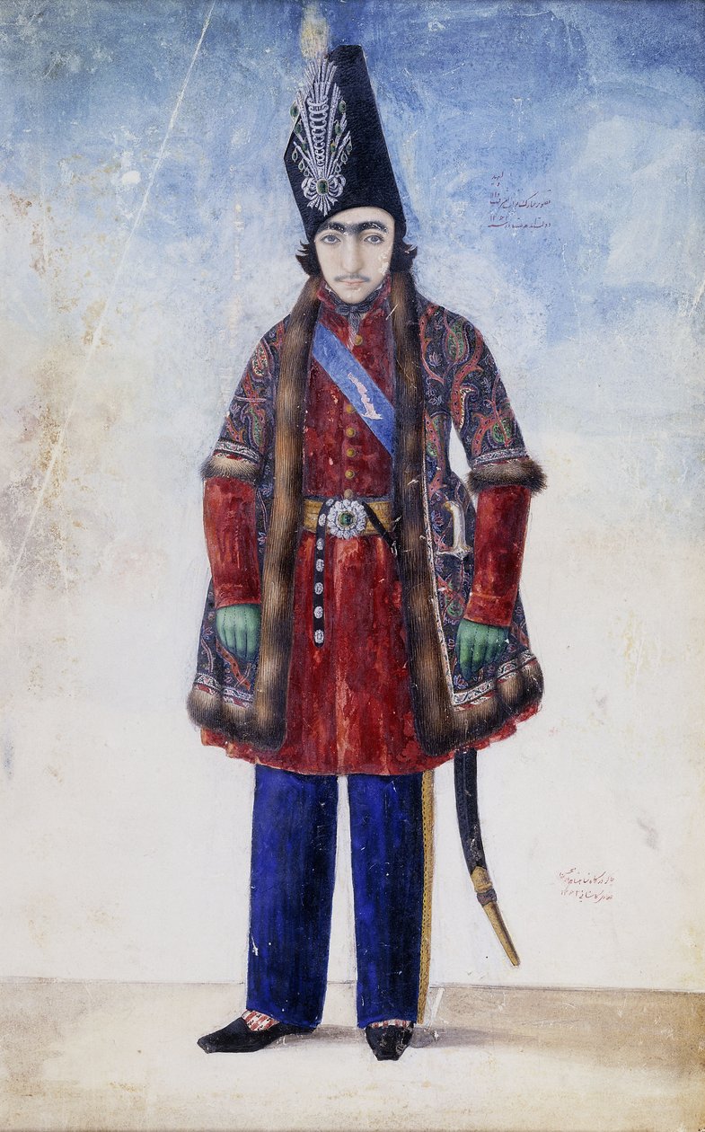 青年纳沙尔·丁·沙阿的肖像，约1845-6年 作者 阿布·哈桑·加法里