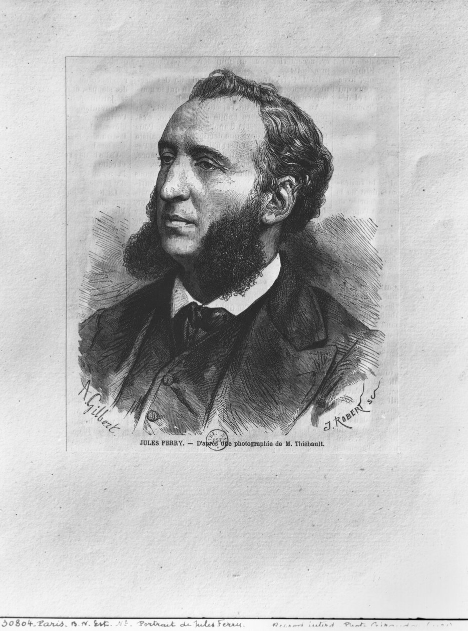 Jules Ferry（1832-93）的肖像由J. Robert拍摄，来自M. Thiebault的照片 作者 阿基里·伊西多尔·吉尔伯特