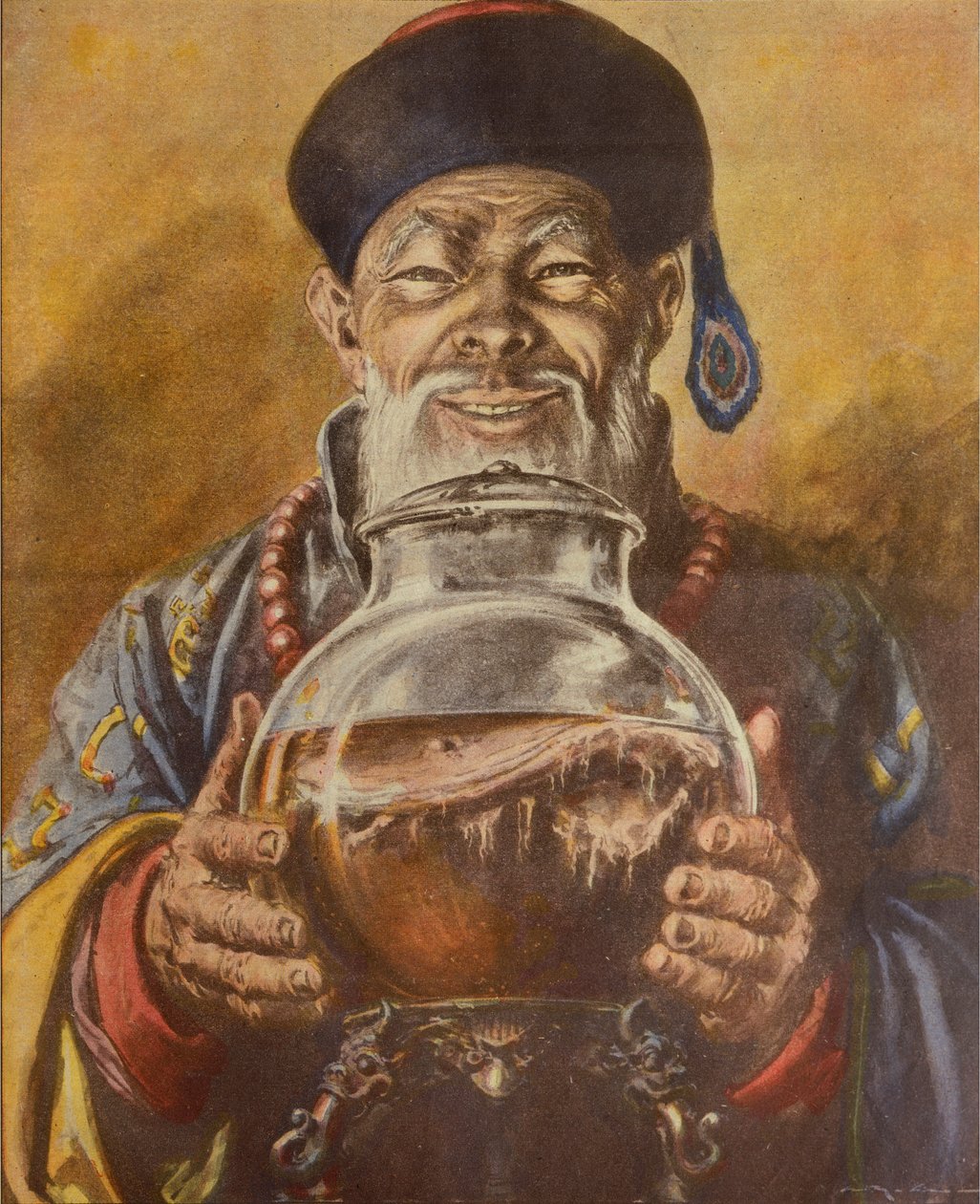 中国蘑菇，作者 Achille Beltrame，插图，插画家 Walter Molino (1915-1997)，来自 La Domenica del Corriere 作者 阿基里·贝尔特拉姆（Achille Beltrame）