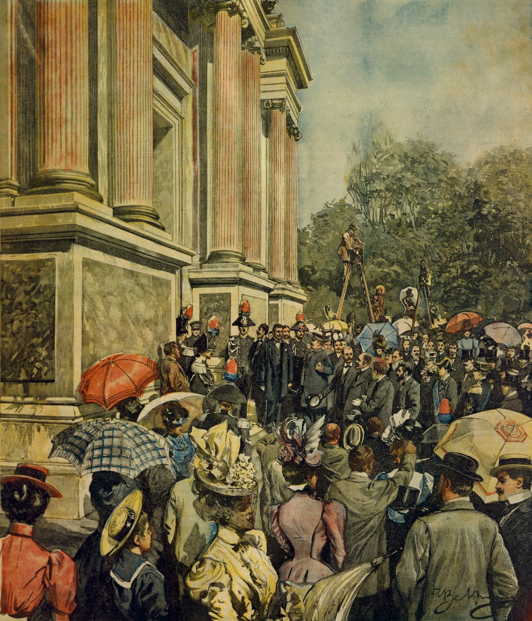 Achille Beltrame (1871-1945) 于 1899 年 4 月 30 日在 La Domenica del Corriere 举办的威尼斯首届国际艺术展开幕 作者 阿基里·贝尔特拉姆（Achille Beltrame）