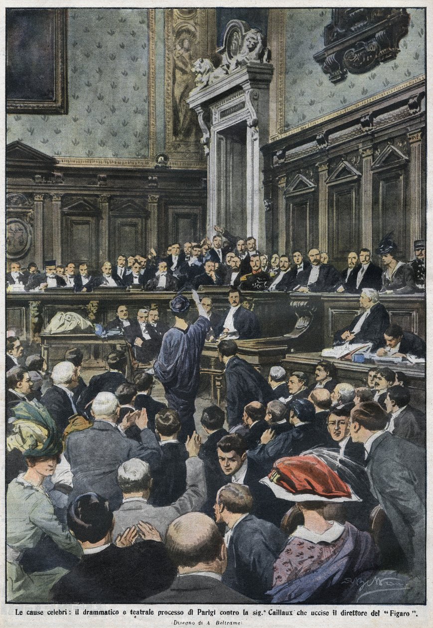 The grand procés: 凯洛夫人在巴黎谋杀费加罗剧院院长的大诉讼。"La Domenica del Corriere"，1914年11月22日至29日。 作者 阿基里·贝尔特拉姆（Achille Beltrame）