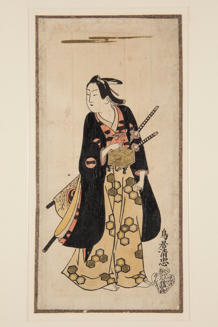 演员市川物介 I（彩色木版画） 作者 阿基里·卡塔尼奥（Achille Cattaneo）