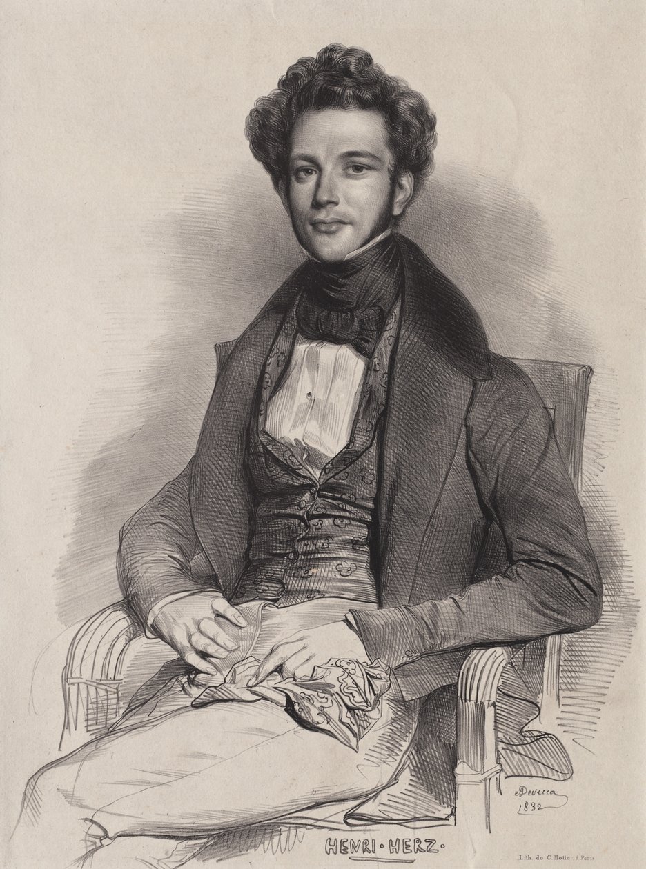 亨利·赫兹（Henri Herz），钢琴家，1832年。 作者 阿基尔·德维里亚