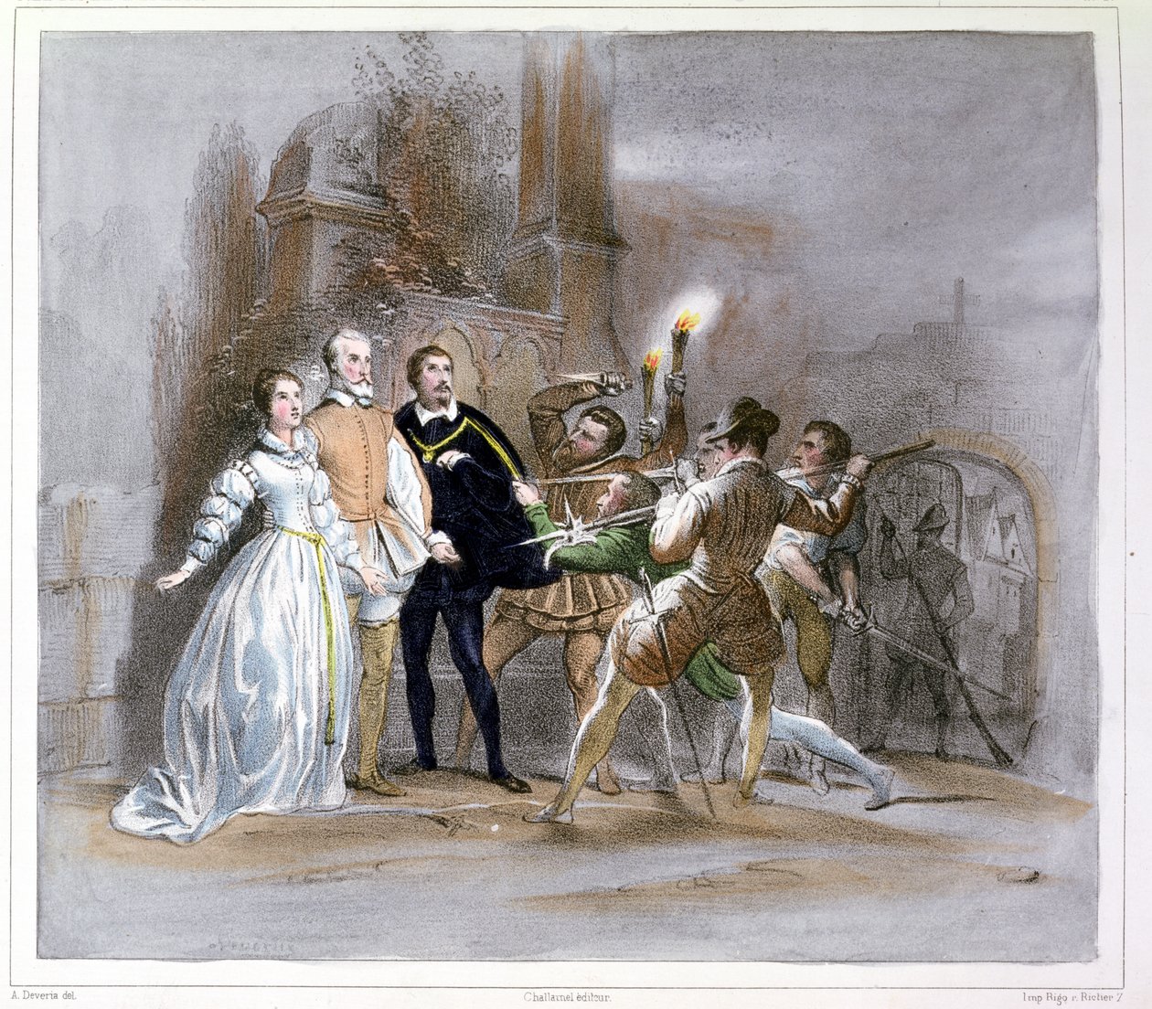 来自&39;The Huguenots&39;（1836）的场景作者：Giacomo Meyerbeer（1791-1864） 作者 阿基尔·德维里亚
