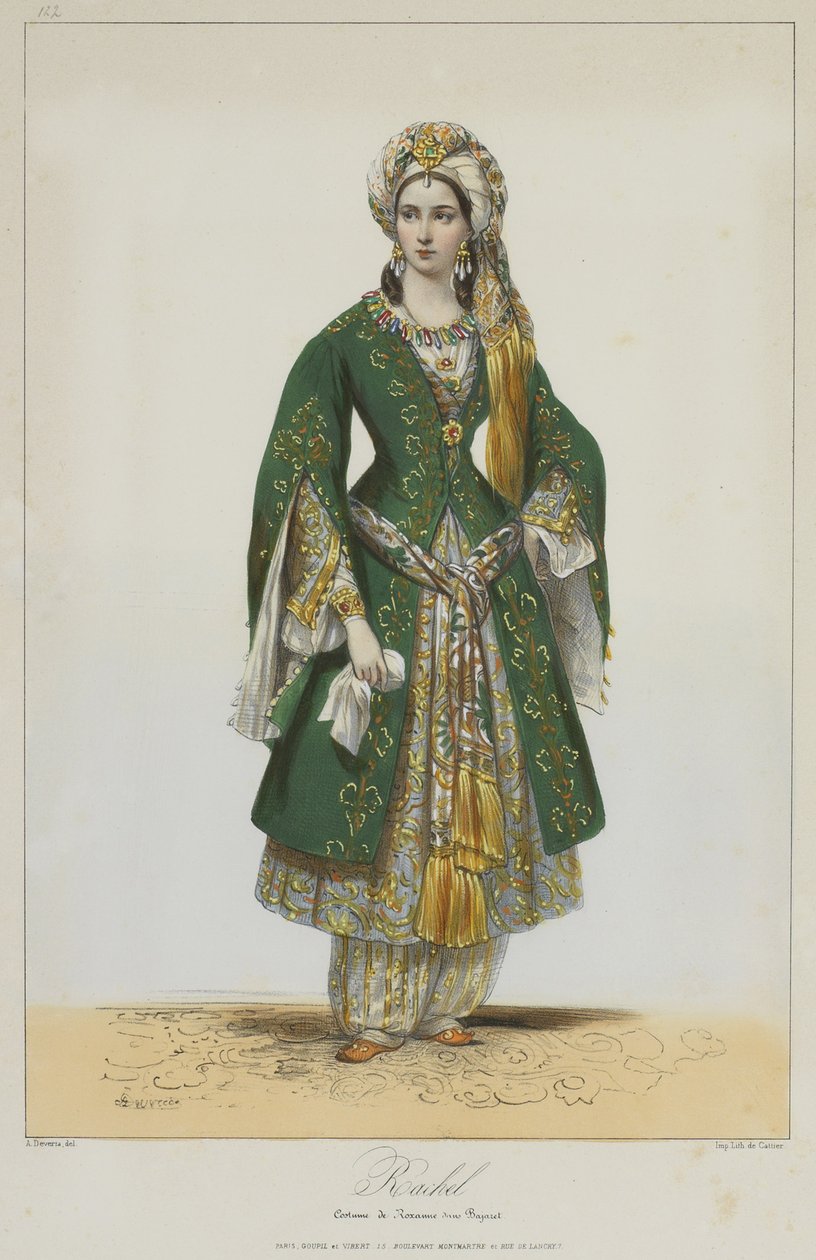 埃丽莎·蕾切尔（ÉlisaRachel），拉辛（Racine）在巴哈泽特（Bajazet）饰演Roxane，1838年 作者 阿基尔·德维里亚