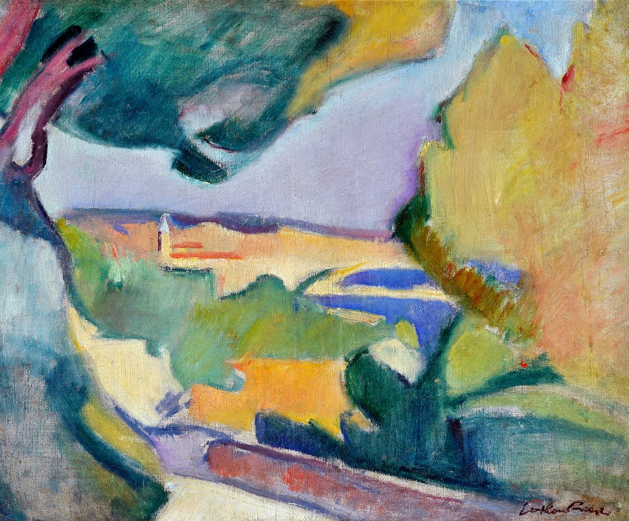 地中海风景，约 1907 年（布面油画） 作者 阿喀琉斯·埃米尔·奥顿·弗里斯