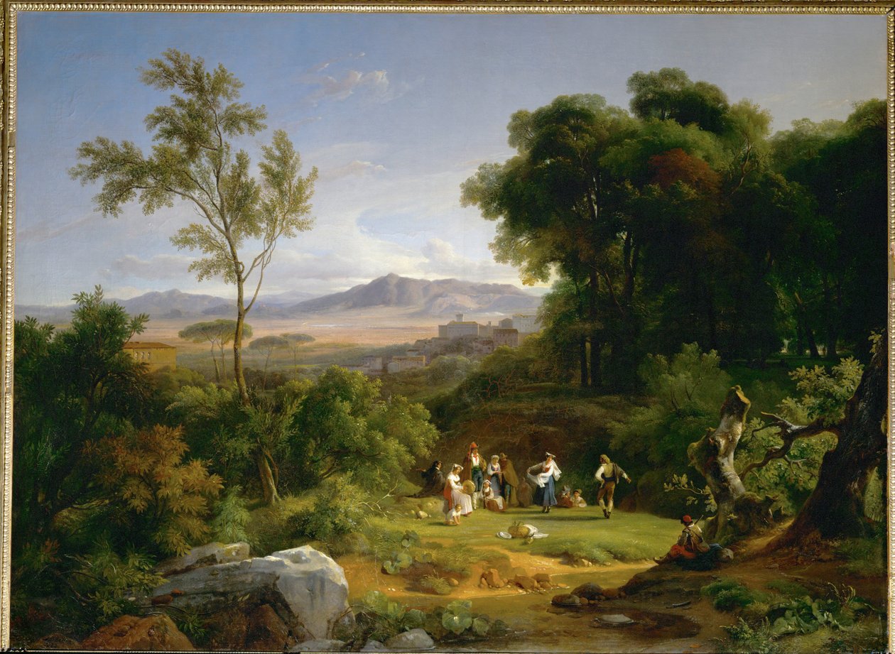 Paysage inspire par la vue de Frascati - 从弗拉斯卡蒂风景中获得灵感的景观 ... 作者 阿喀琉斯埃特纳火山