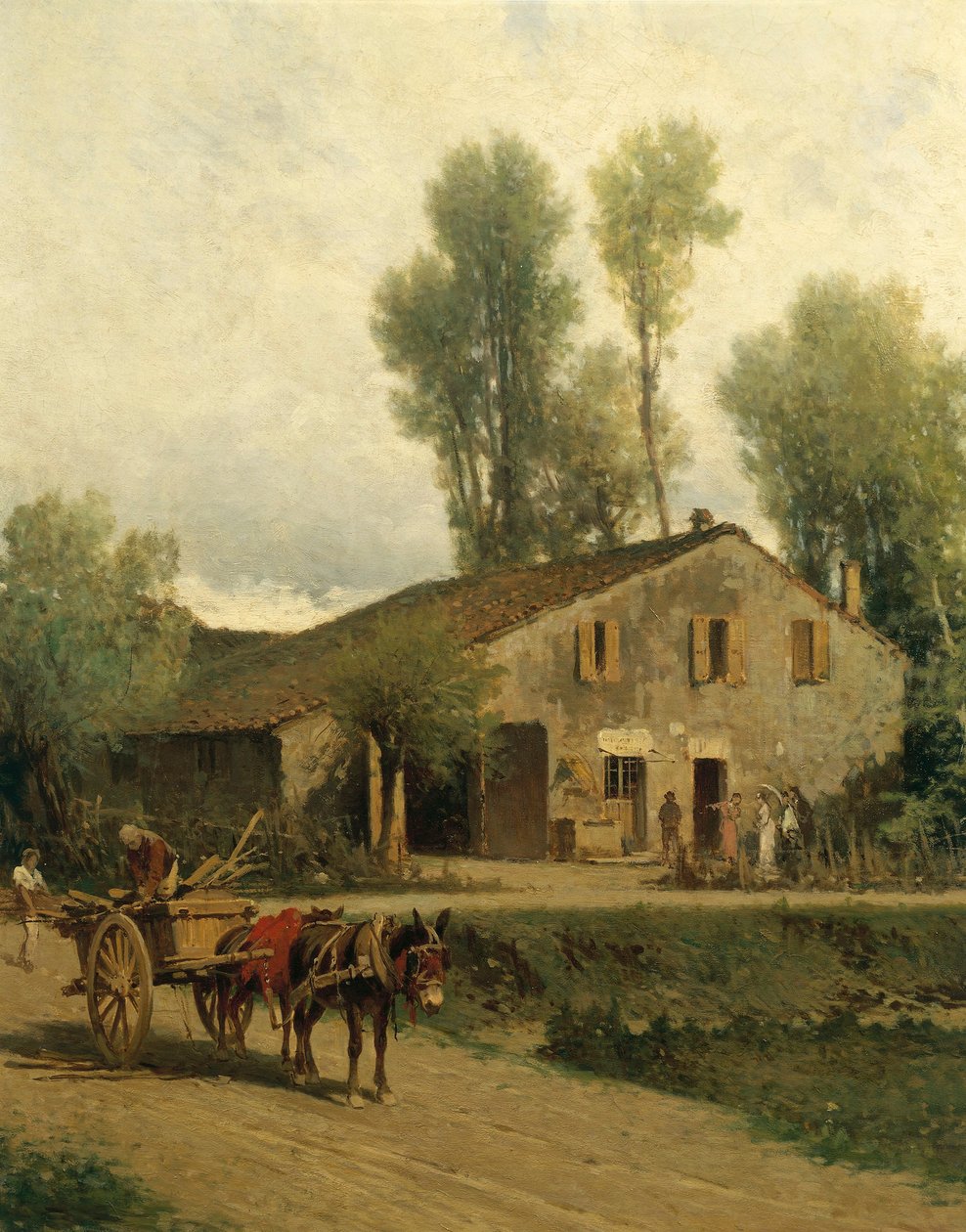 朱塞佩·威尔第 (Giuseppe Verdi) 出生的房子（布面油画） 作者 阿基里·福米斯·贝法尼（Achille Formis Befani）