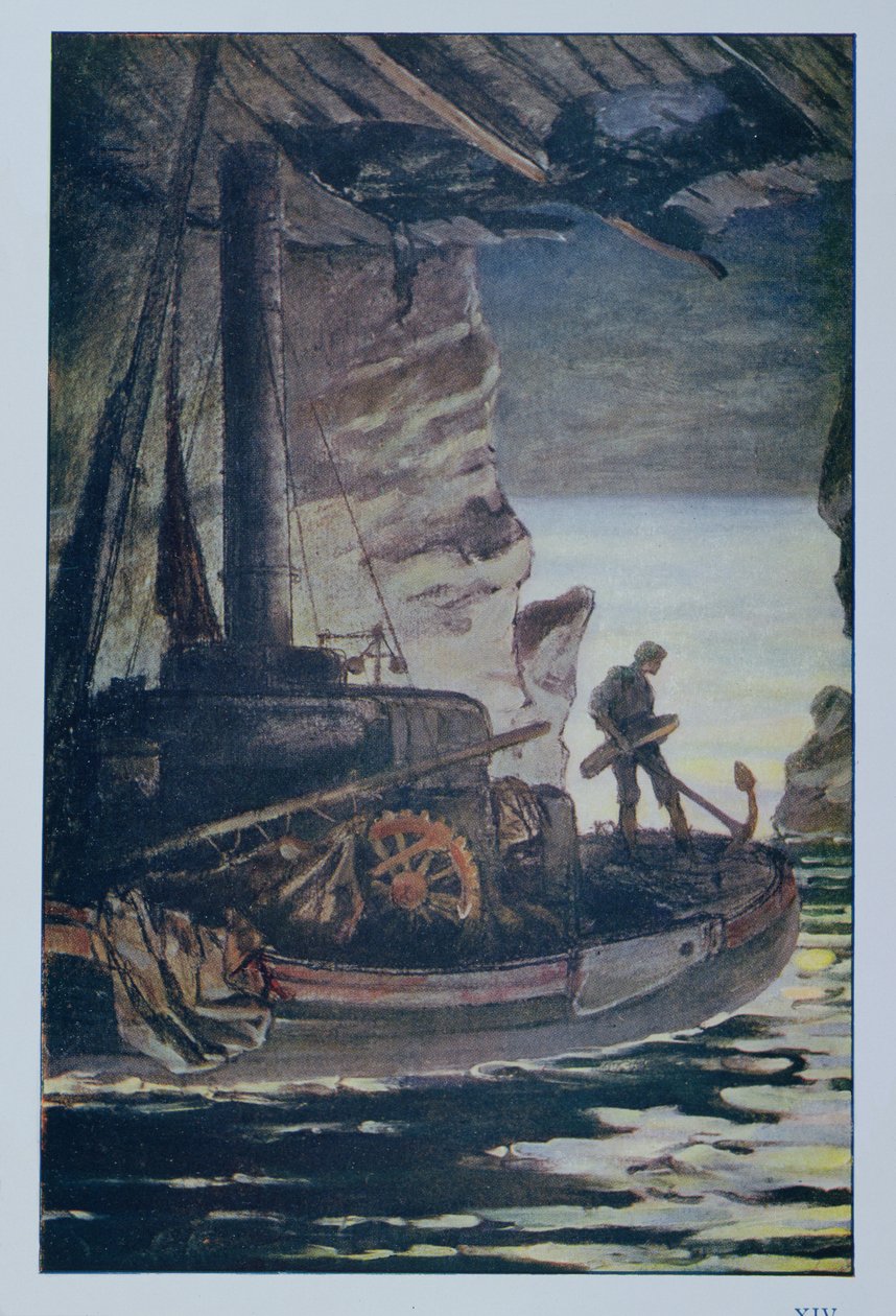 维多利亚雨果（1802-85）1923年海洋工人的插图 作者 阿基里·格兰奇·泰勒（Achille Granchi Taylor）