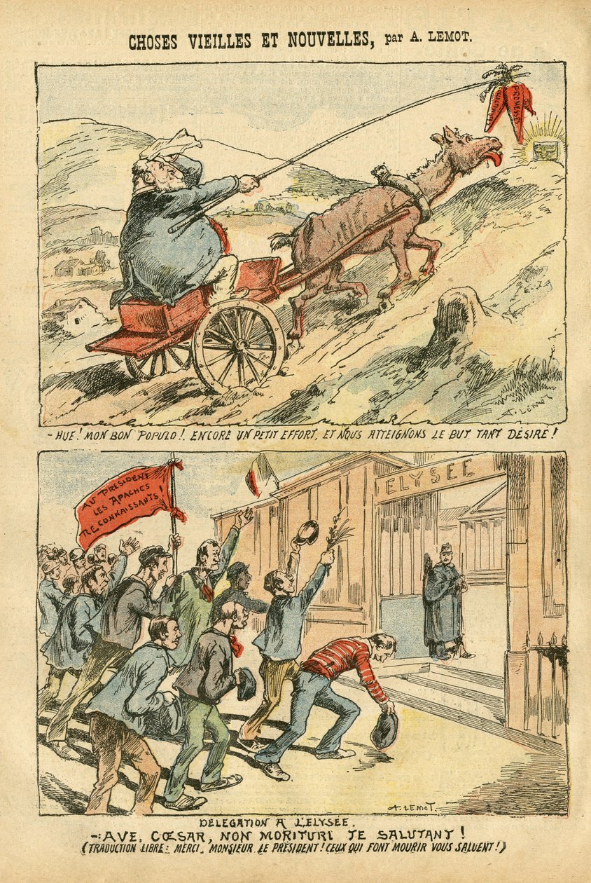 Achille Lemot (1846-1909)在Le Pelerin的插图，20/10/07 - 新旧事物 - 爱丽舍宫，社会主义，部长 - Jaures Jean, Ane - 作品集 作者 阿基里·莱莫特（Achille Lemot）