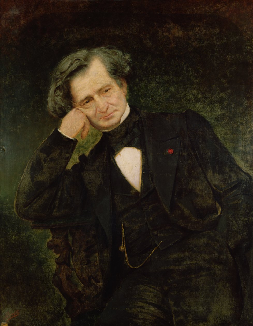 Hector Berlioz的肖像（1803-69） 作者 阿基里·佩雷蒂（Achille Peretti）