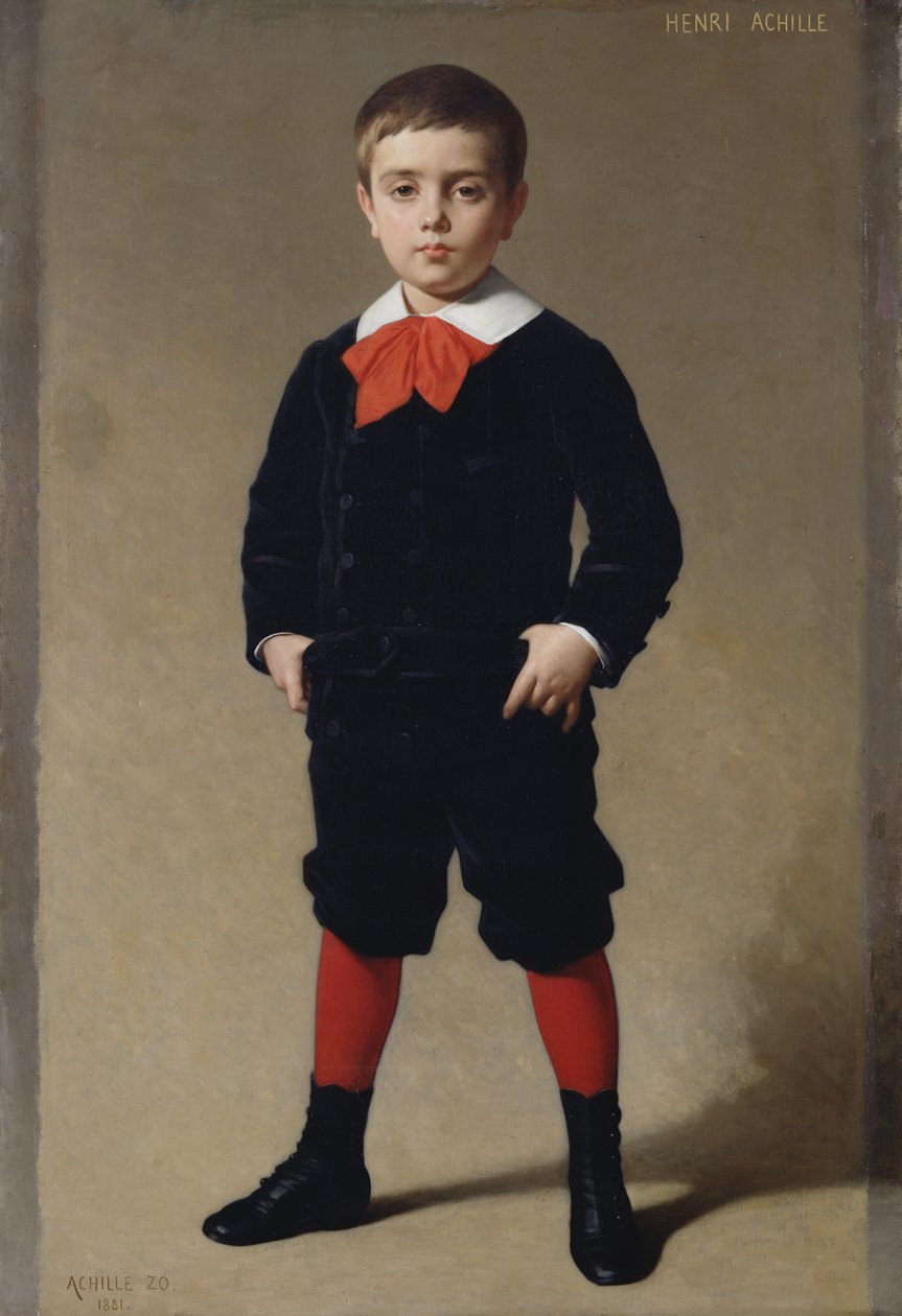 亨利·阿奇尔的肖像，艺术家的儿子，1881年 作者 阿基里·佐（Achille Zo）