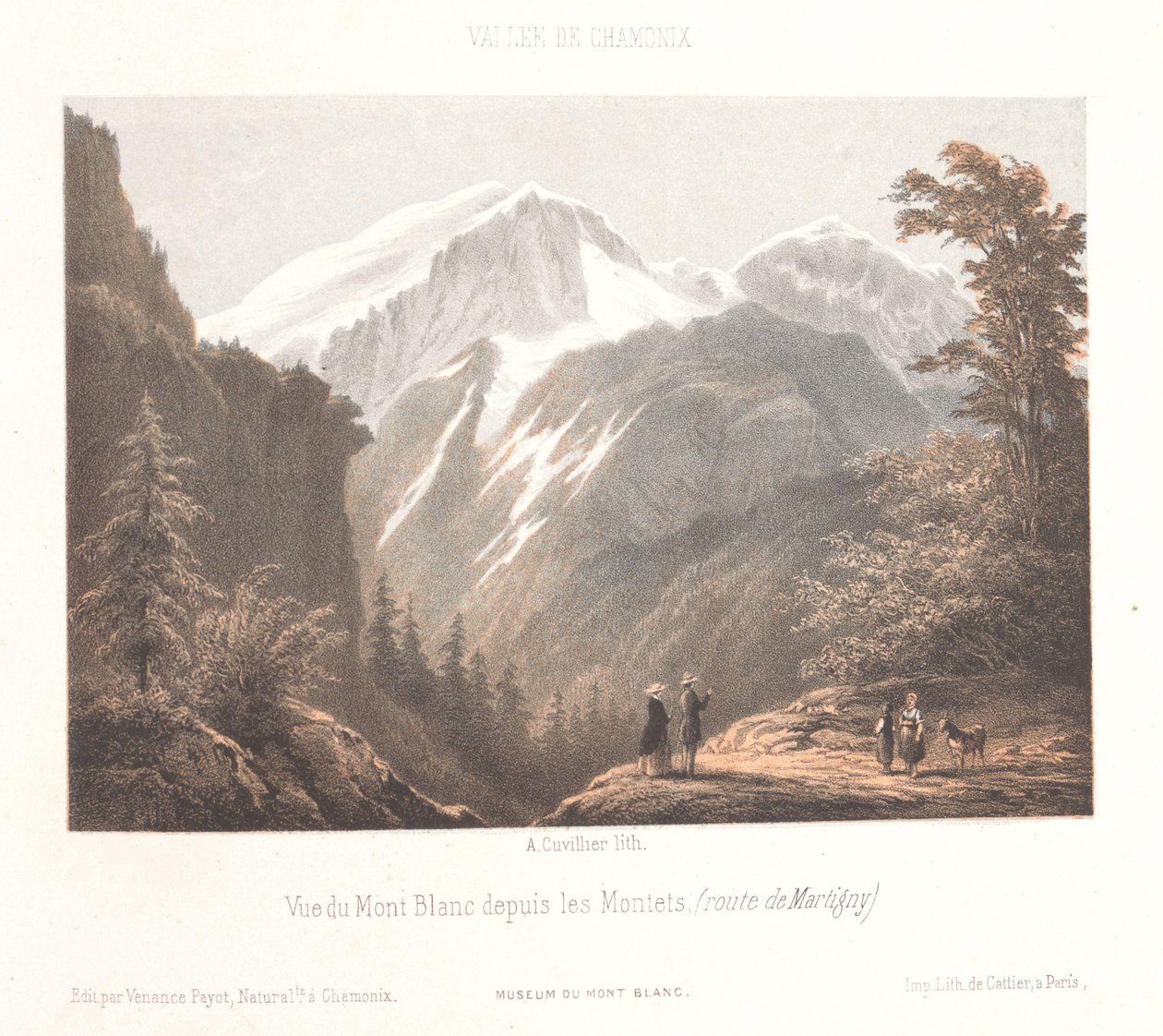 Mer-de-Glace 冰川的景色 La Mer de Glace et le Montanvert（物体上的标题） 夏蒙尼勃朗峰的记忆（系列标题） 勃朗峰博物馆（物品上的系列标题） 作者 广告。居维利埃