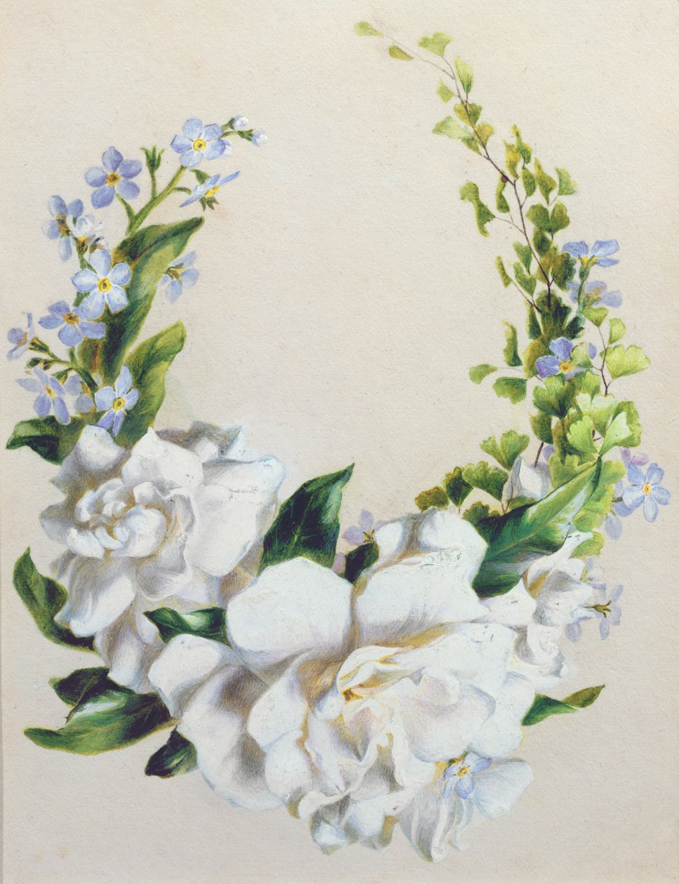 花环（纸本水彩） 作者 艾达汉伯里