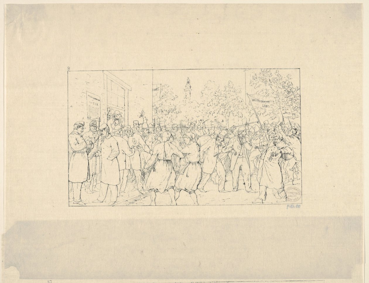 巴尔的摩的选举，1862年11月，来自1861-63年的南方战争版画。 作者 阿达尔伯特·约翰·沃尔克