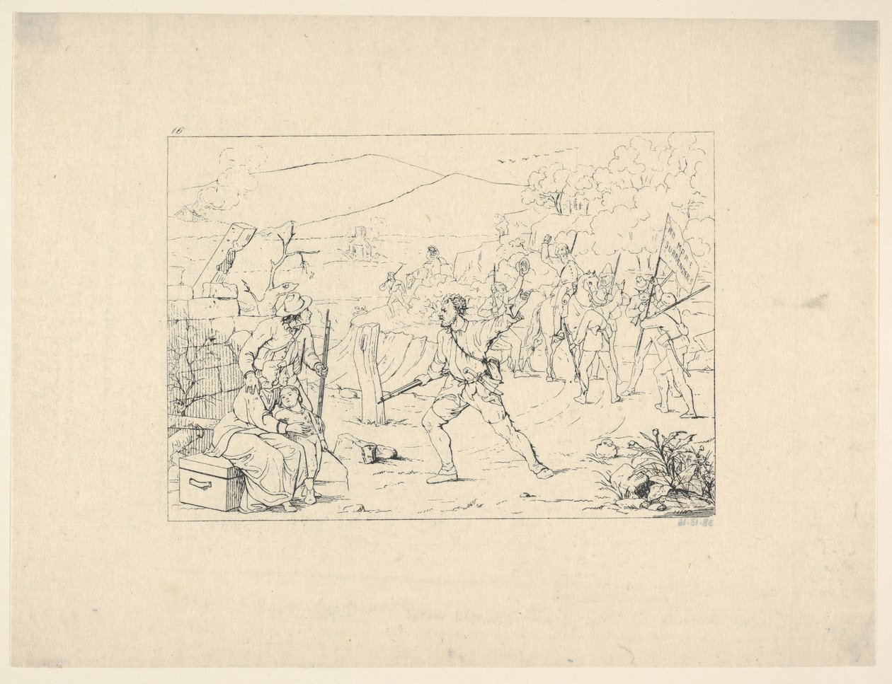 1861-63年南方战争版画中的游击队的形成。 作者 阿达尔伯特·约翰·沃尔克