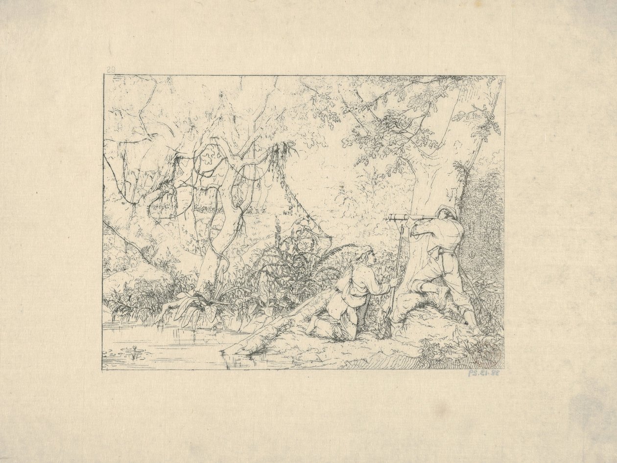 维克斯堡运河，来自1861-63年南军战争蚀刻画。 作者 阿达尔伯特·约翰·沃尔克