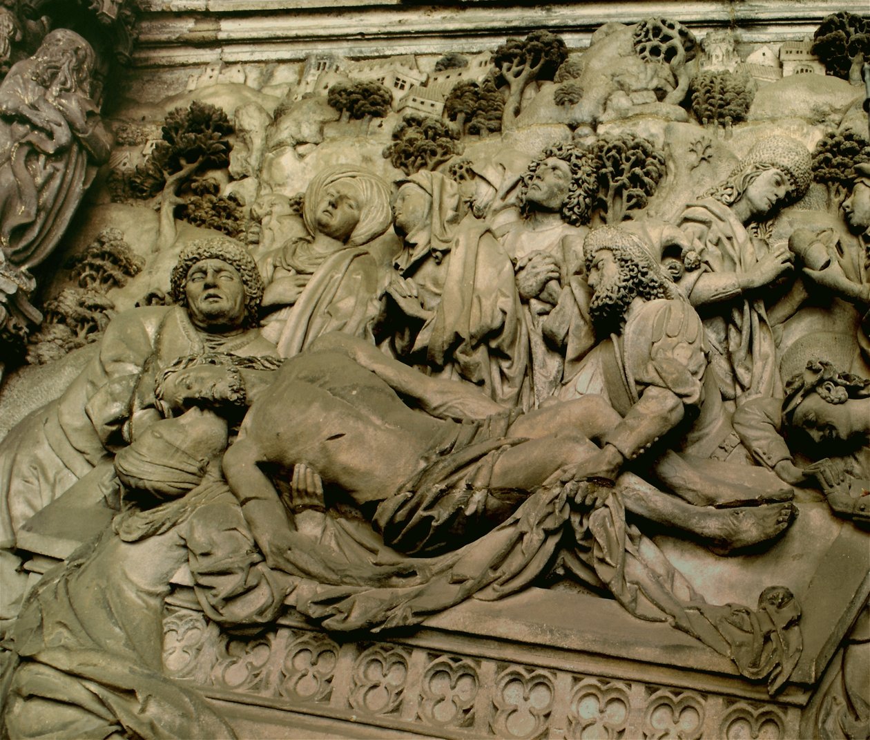 基督的葬礼，Schreyer纪念碑的细节，c.1490 作者 亚当·卡夫