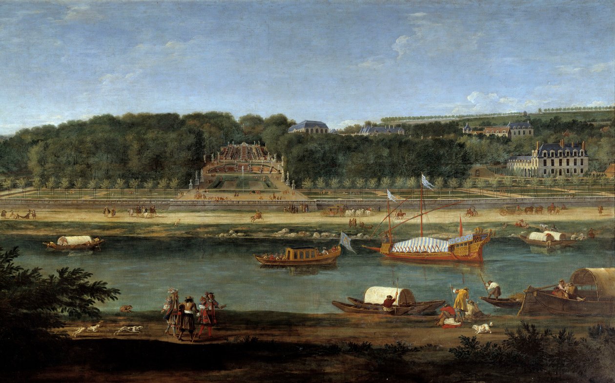 圣克劳德城堡与塞纳河畔皇家画廊的景色 亚当·范德梅伦 (1632-1660) 的画作 作者 亚当·弗兰斯·范·德·穆伦