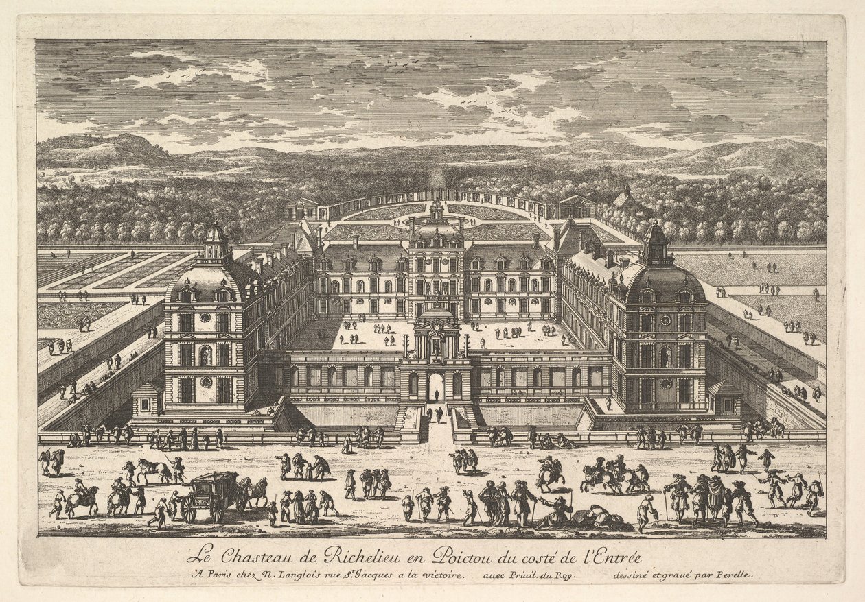 入口处的黎塞留城堡（Châteaude Richelieu en Poictou），十七世纪。 作者 亚当·佩雷尔