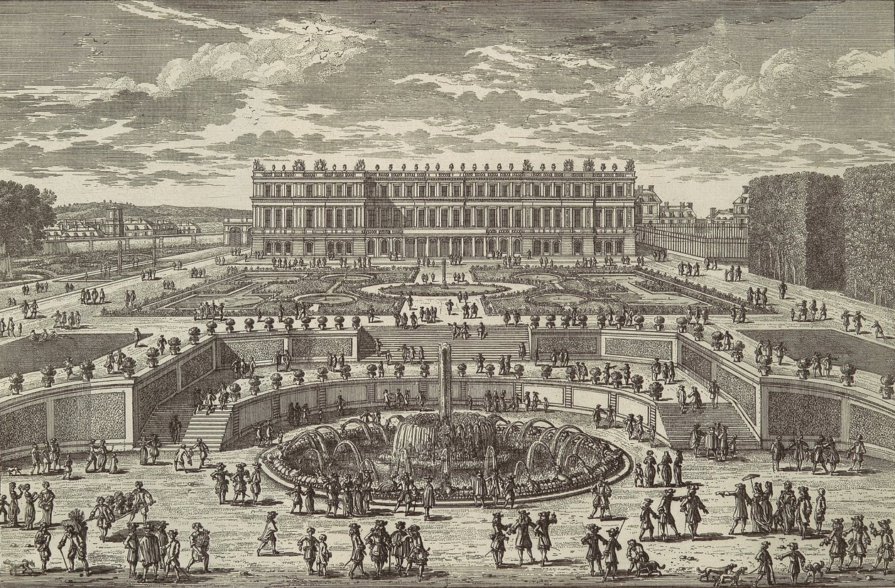 Veue du chasteau de Versailles 凡尔赛的风景，花园外墙，1680年代。 作者 亚当·佩雷尔
