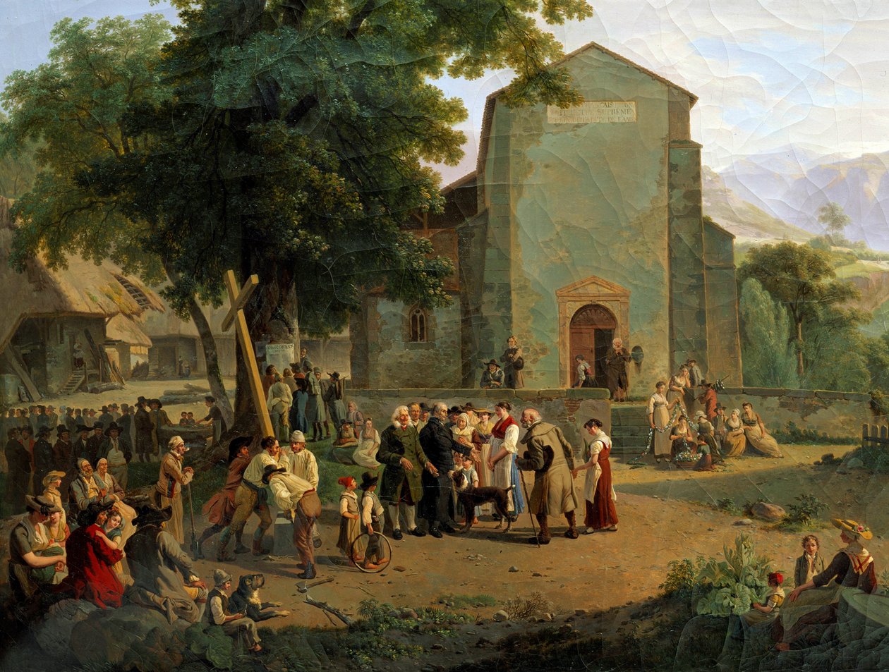 辛亥革命后重建崇拜。 亚当·托弗 (Adam Topffer) 的瑞士绘画 (1766-1847) 作者 亚当·托普弗