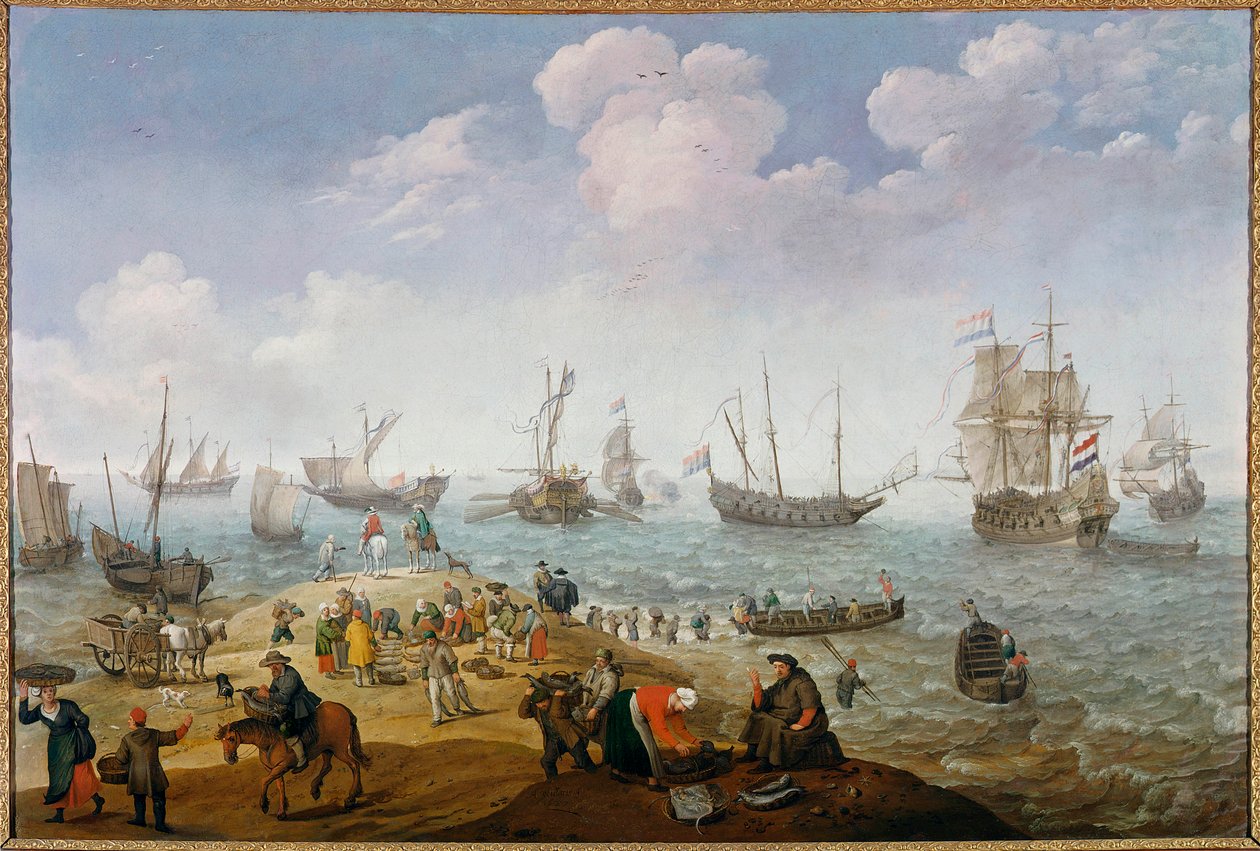 Adam Willaerts (1577-1664) 17 世纪的钓鱼场景画 私人收藏 作者 亚当·威拉特斯
