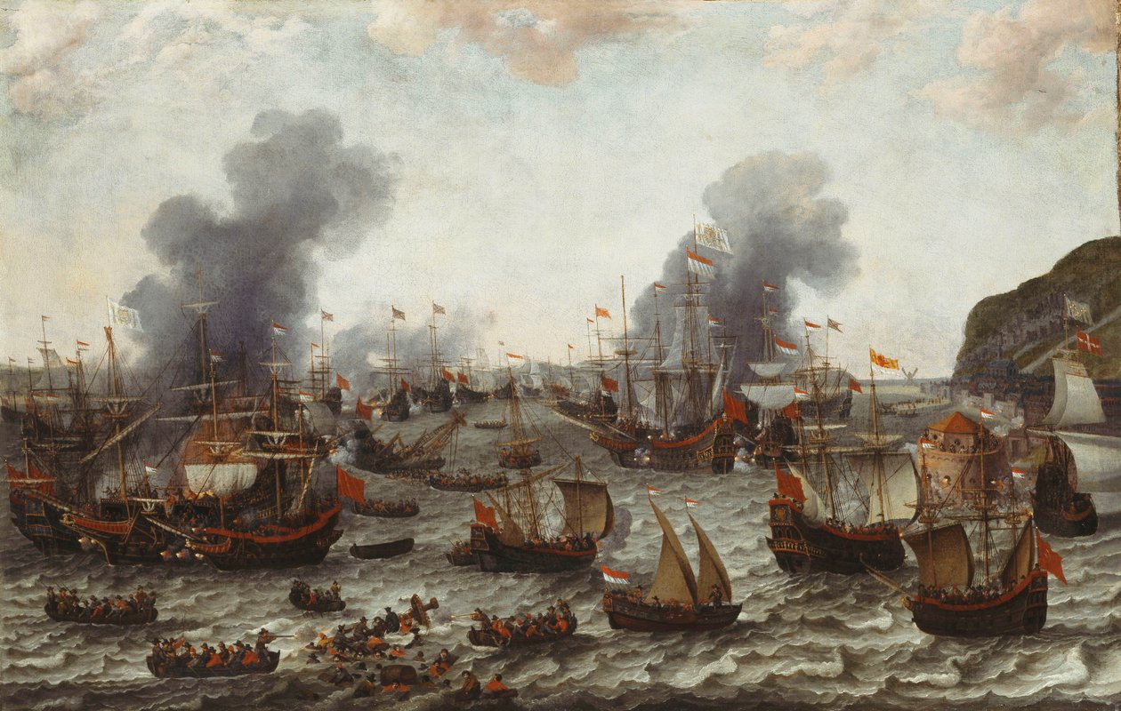 1607年4月25日，荷兰与西班牙舰队之间的直布罗陀战役 作者 亚当·威拉特斯