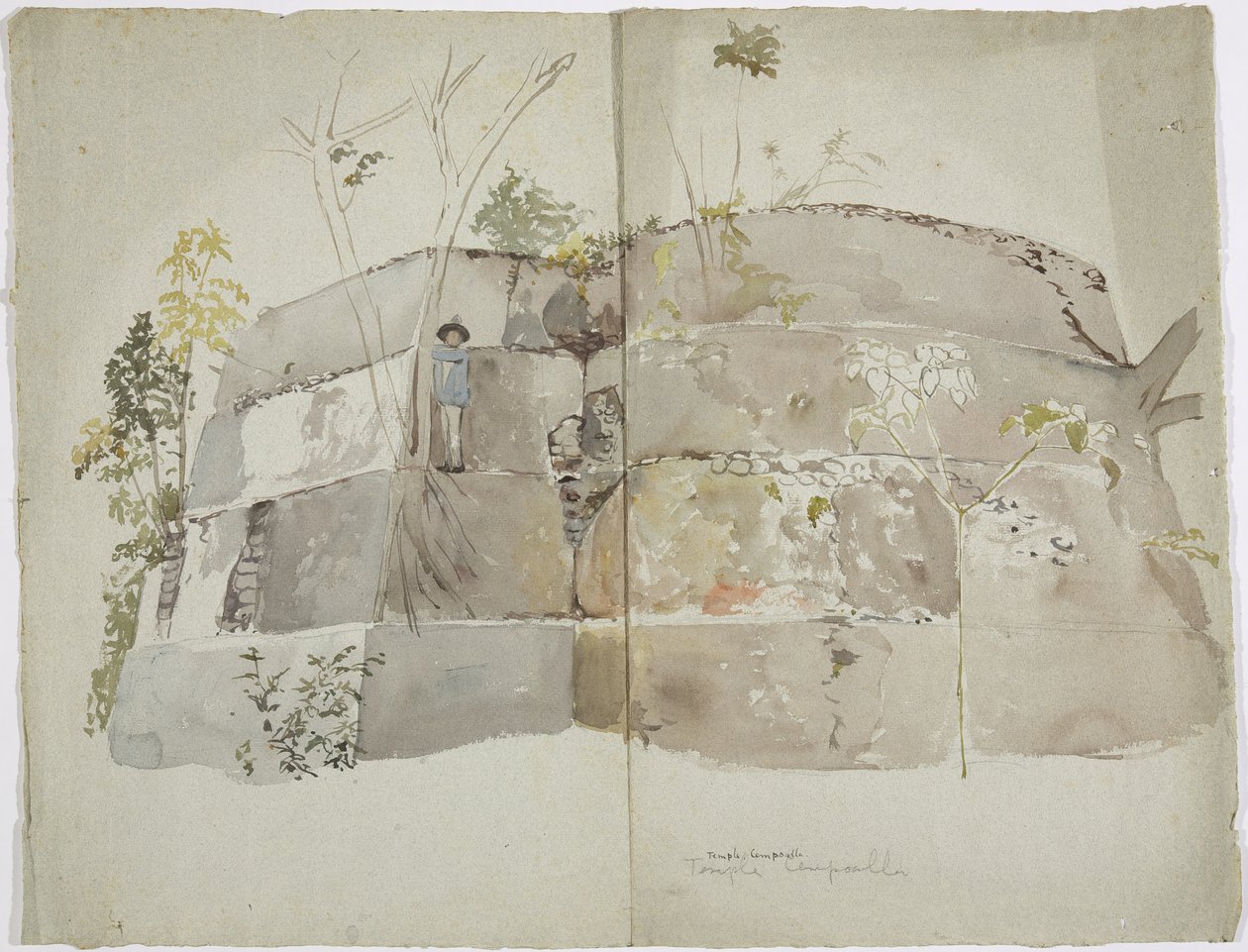 Cempoalla的一座寺庙 作者 阿黛拉·布雷顿（Adela Breton）