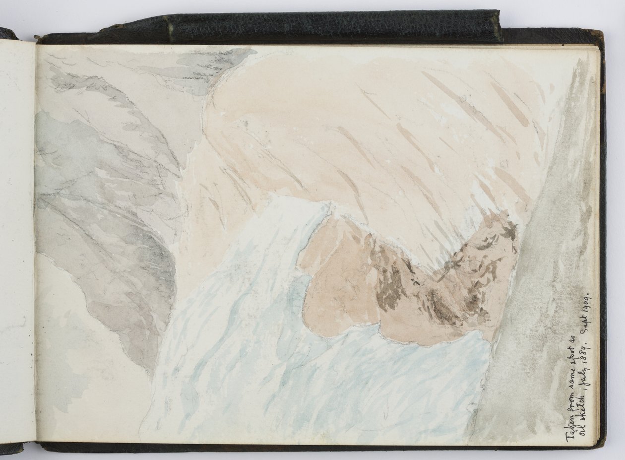 水彩画、素描和笔记速写本，北美、南美和欧洲，1909-1910，绿皮装订（水彩）。 作者 阿黛拉·布雷顿（Adela Breton）