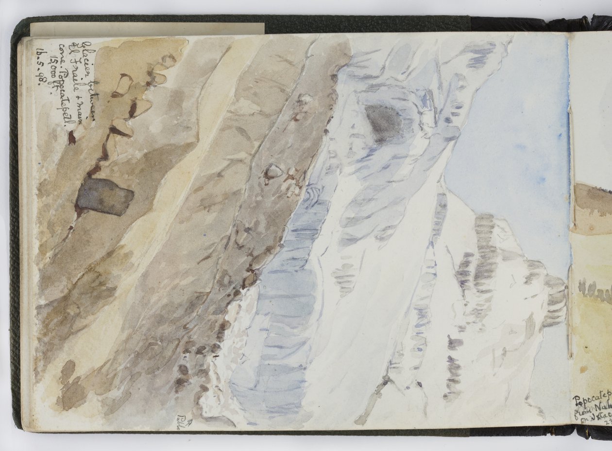 水彩画素描本，画作和笔记，墨西哥，1896-1898（水彩）。 作者 阿黛拉·布雷顿（Adela Breton）