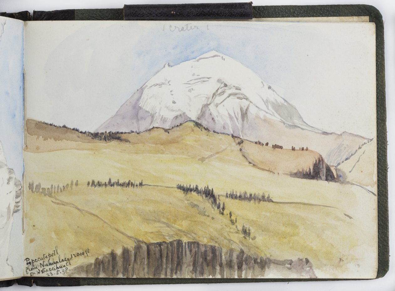 水彩画素描本，画作和笔记，墨西哥，1896-1898（水彩）。 作者 阿黛拉·布雷顿（Adela Breton）