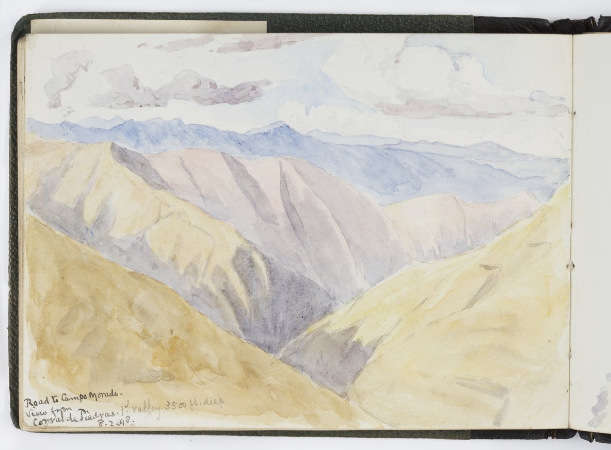 水彩速写本，素描和笔记，墨西哥，1896-1898 年（水彩） 作者 阿黛拉·布雷顿（Adela Breton）