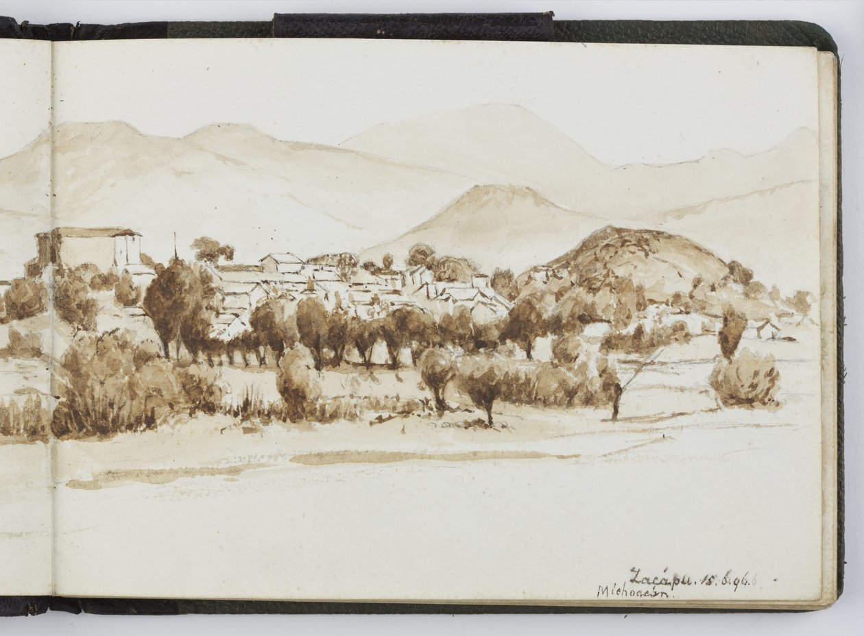 水彩画素描本，画作和笔记，墨西哥，1896-1898（水彩）。 作者 阿黛拉·布雷顿（Adela Breton）