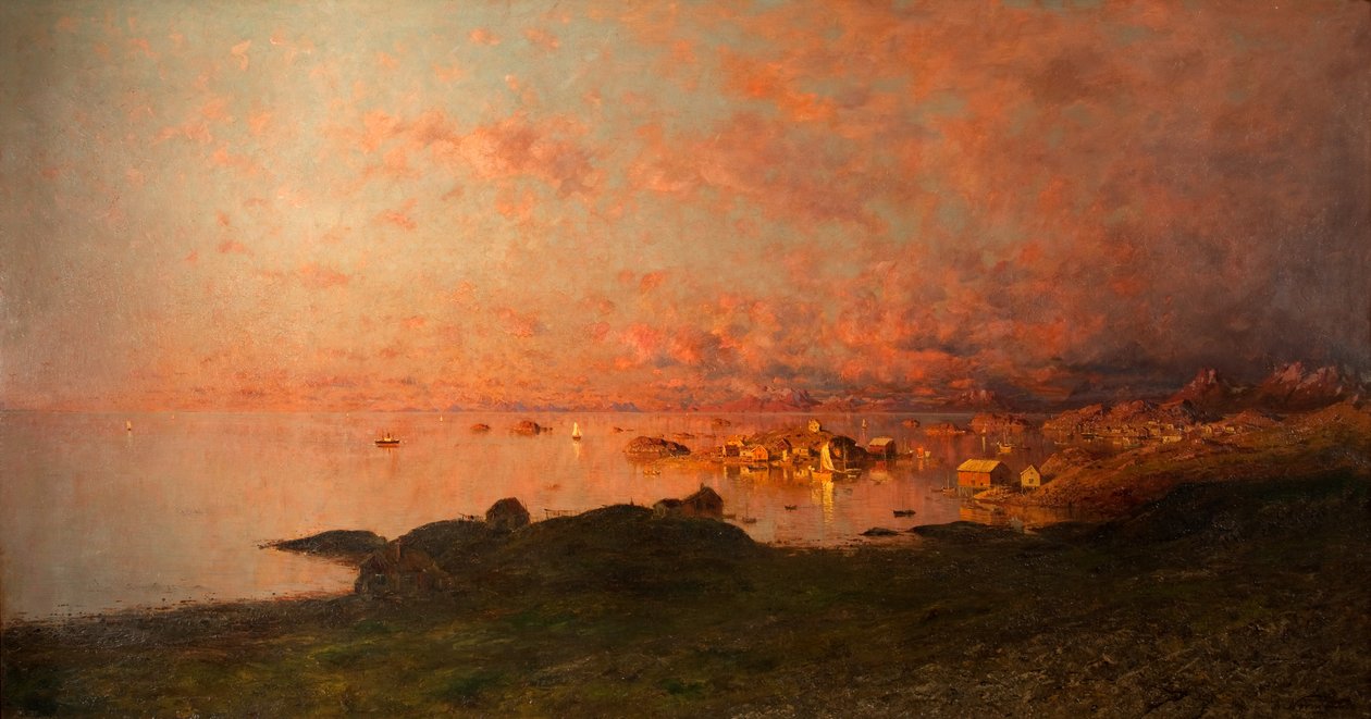 仲夏夜，罗弗敦，挪威 作者 阿德尔斯汀·诺曼（Adelsteen Normann）
