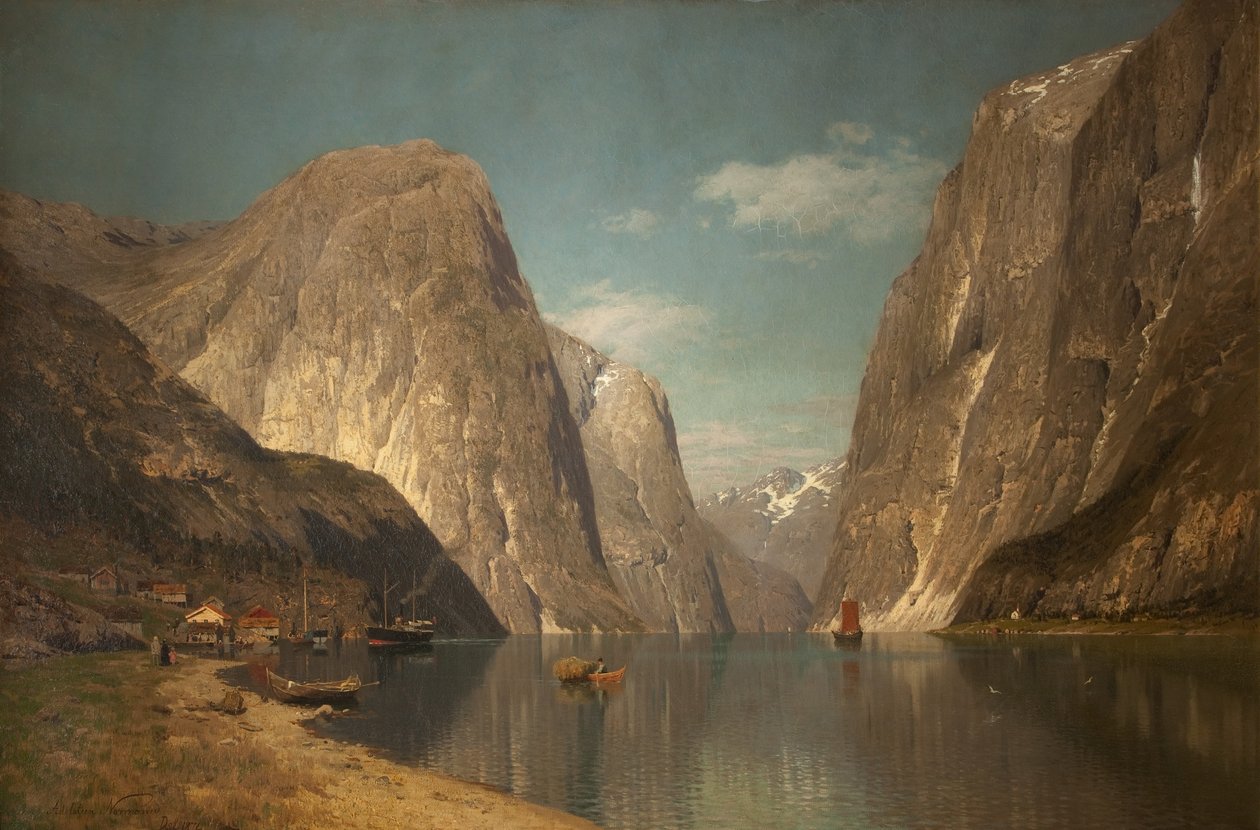 1876年，在Gudangen附近的Sogne Fjord 作者 阿德尔斯汀·诺曼（Adelsteen Normann）
