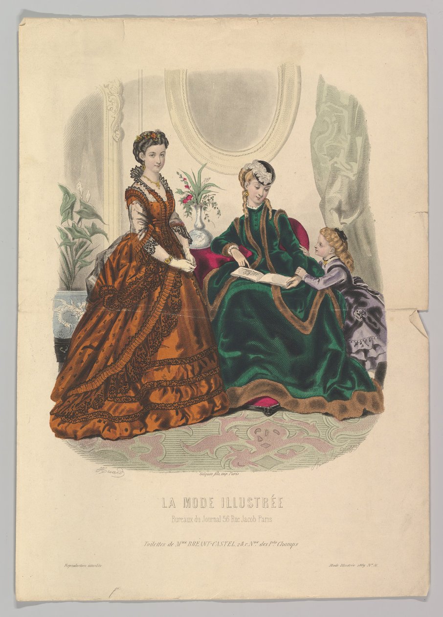 第51号，来自La Mode Illustrée，1869年。 作者 阿黛尔·安娜伊斯·科林