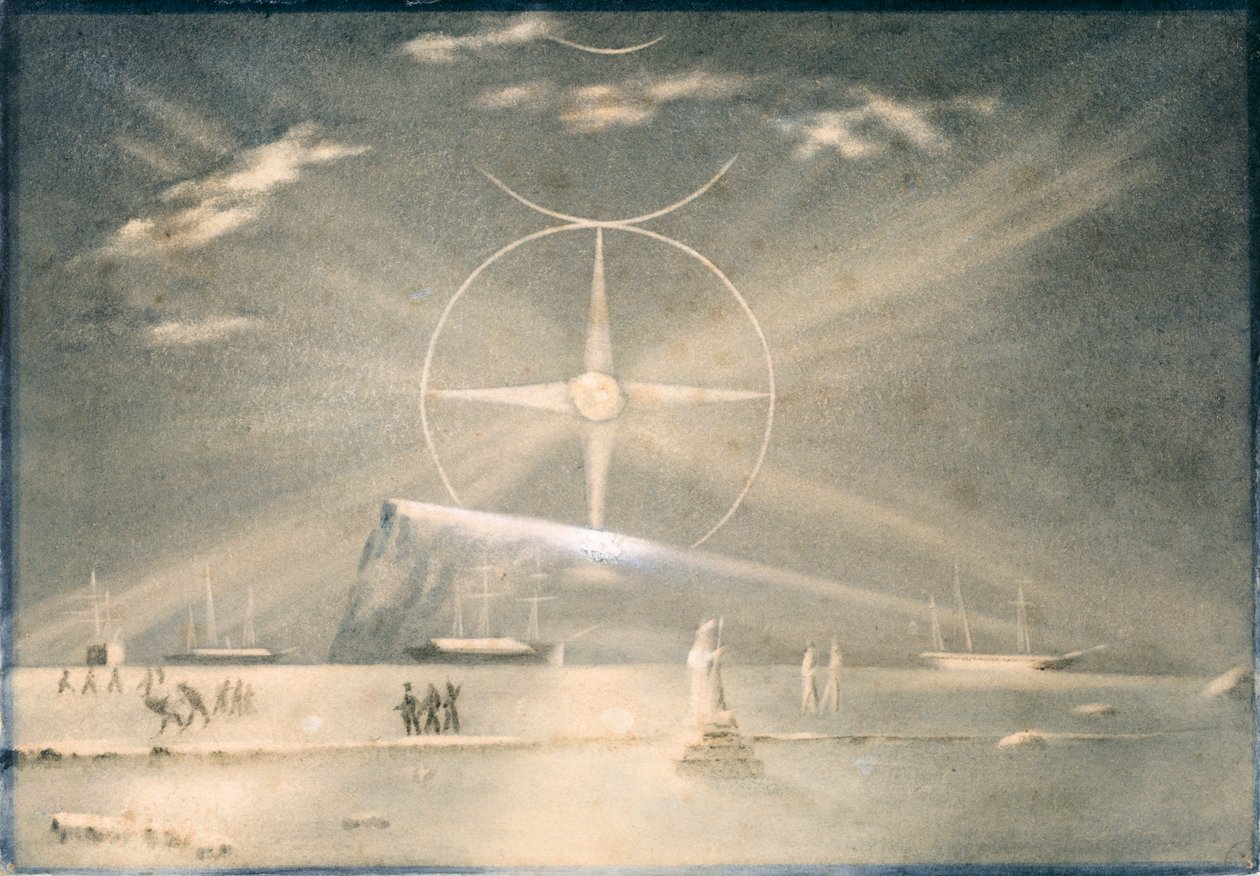 Para Selance 或北极之月，约 1850-51 年（水彩画） 作者 佩勒姆·奥尔德里奇海军上将