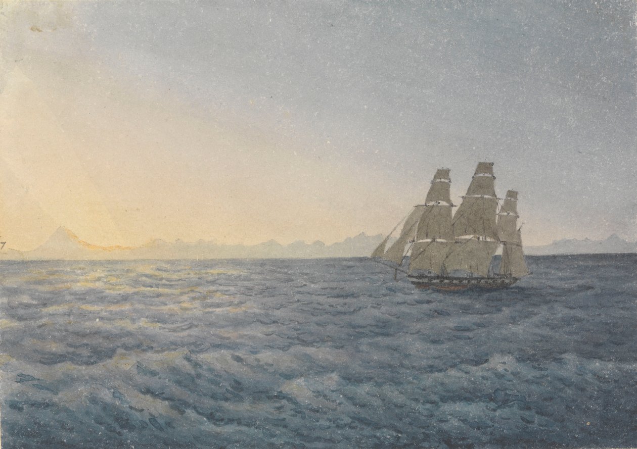 安第斯山脉，距离阿空加瓜山170英里，1849年6月18日 作者 海军上将爱德华·根尼斯·范肖爵士
