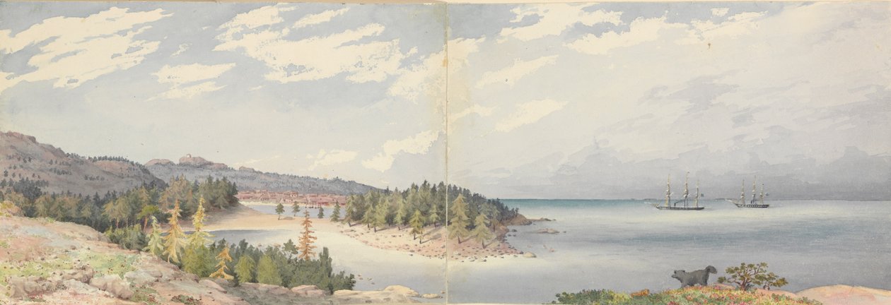 霍格兰，1855 年 8 月 24 日，芬兰 作者 海军上将爱德华·根尼斯·范肖爵士