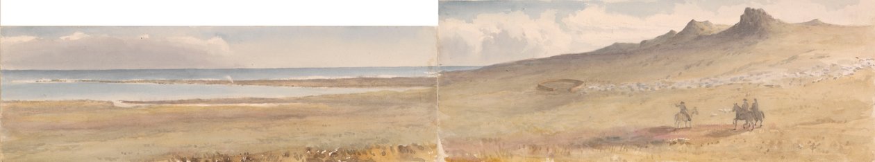 威廉山，福克兰群岛，1849 年 5 月（水彩画） 作者 海军上将爱德华·根尼斯·范肖爵士
