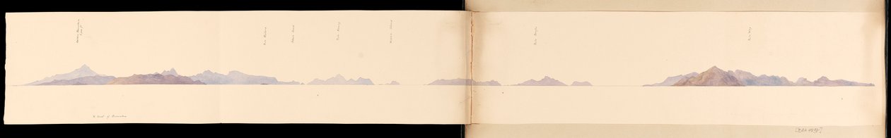 来自西印度群岛、北美和婆罗洲的苏门答腊岛北海岸剪贴簿，约 1845 年（水彩画） 作者 海军上将爱德华·根尼斯·范肖爵士
