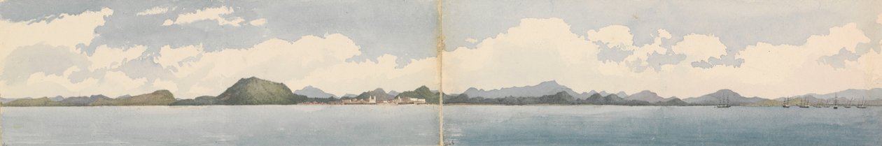 巴拿马，1850 年 3 月（水彩画） 作者 海军上将爱德华·根尼斯·范肖爵士