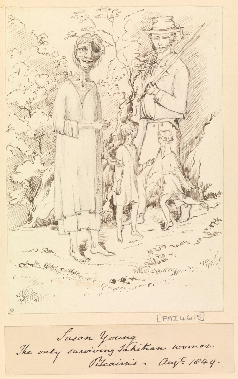 苏珊-杨，唯一幸存的塔希提妇女，皮特凯恩[岛]，1849 年 8 月 作者 海军上将爱德华·根尼斯·范肖爵士